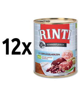 12x konzerva RINTI Kennerfleisch drůbeží srdíčka 800g