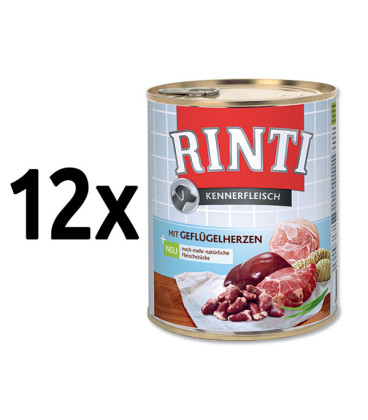 12x konzerva RINTI Kennerfleisch drůbeží srdíčka 800g