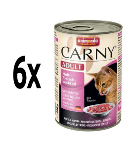 6x konzerva Animonda CARNY® cat Adult masový koktejl 400 g