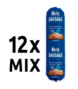 12x salám BRIT Premium Dog Sausage MIX 800g
