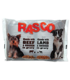 Kapsičky RASCO Dog s kuřecím a hovězím / s jehněčím a kuřecím multipack 400g
