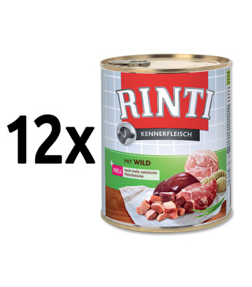 12x konzerva RINTI Kennerfleisch zvěřina 800g